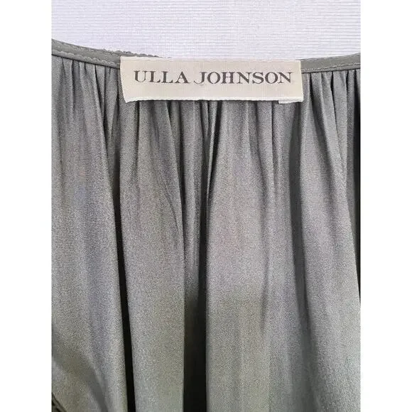 Ulla Johnson Soraya Dress Size Mini Long Sleeve Olive Green Sz 2